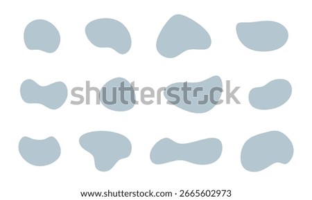 A collection of blob shapes in various styles. Abstract organic shapes. Basic liquid shapes. Vector illustration designs for decoration.