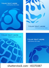 Collection of blue abstract wave patterns - perfect for business card ans web templates