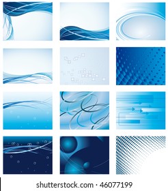 Collection of blue background for design. Vector illustration