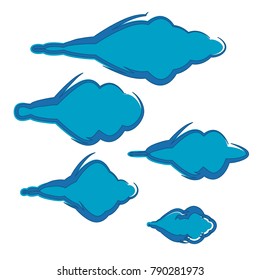 collection of blue clouds icon logo symbol design vector set