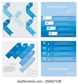 Collection of blue color design clean number banners template/graphic or website layout. Vector.
