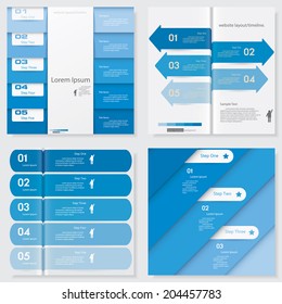 Collection of blue color design clean number banners template/graphic or website layout. Vector.