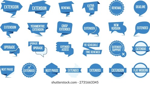 Colección de extensiones azules e insignias de Mejorar para uso comercial