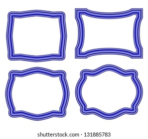 collection of blue frames can be used as background or as photo frames