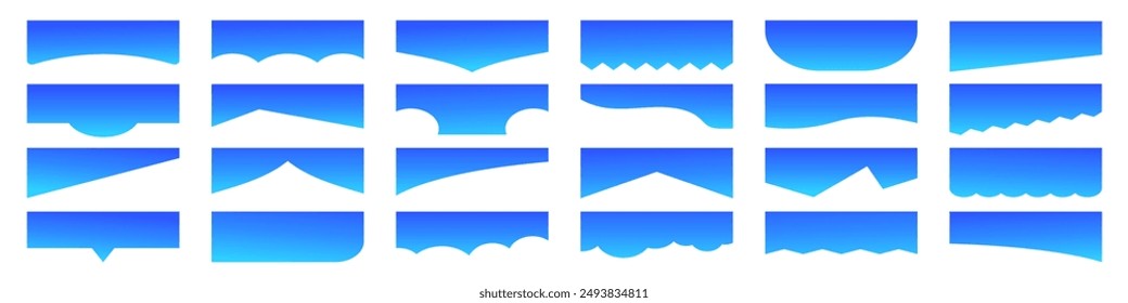 Colección de pies de separación de degradado azul, divisores modernos Formas para el encabezado del Sitio web de página, folletos, carteles, tarjetas