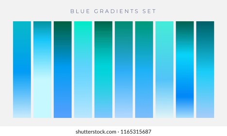 collection of blue gradients background