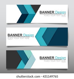 Collection blue horizontal business banner set templates vector. clean modern geometric abstract background layout for website design. simple creative cover header. in rectangle size.