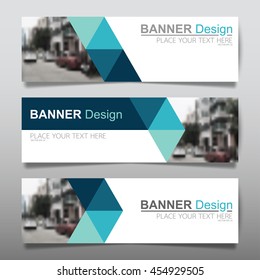 Collection blue horizontal business banner set vector templates. clean modern geometric abstract background layout for website design. simple creative cover header. in rectangle
