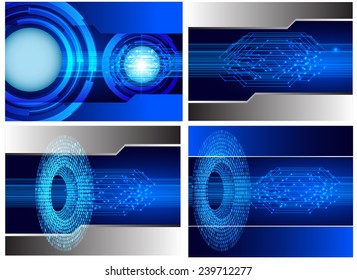 Collection blue Light Abstract Technology background set for computer graphic website internet and business. text box. Brochure. card. wave. diverse, different, divers, manifold, many, various