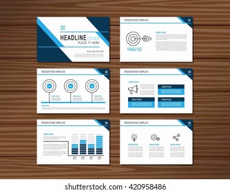 collection of blue presentation template
flat design for advertising 
