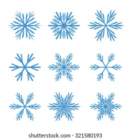 Collection of Blue Snowflakes.