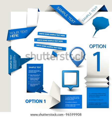 Collection of blue Vector web elements