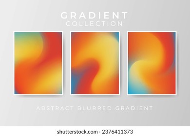 Collection of blurred gradient abstract background sunshine orange summer