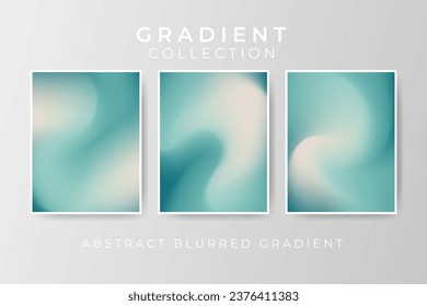 Collection of blurred gradient abstract background blue ocean