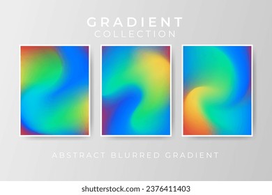 Collection of blurred gradient abstract background rainbow