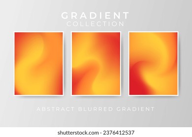 Collection of blurred gradient abstract background orange lava color