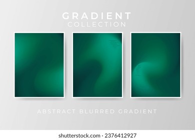 Collection of blurred gradient abstract background green