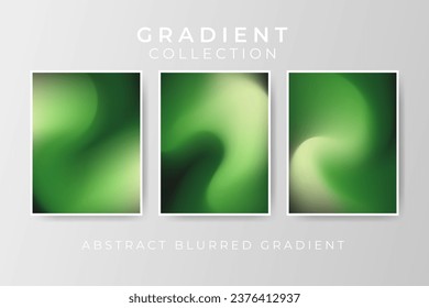 Collection of blurred gradient abstract background green