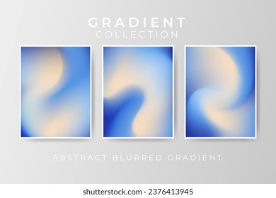 Collection of blurred gradient abstract background blue beach