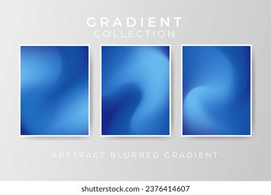 Collection of blurred gradient abstract background blue