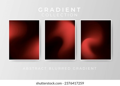 Collection of blurred gradient abstract background dark deep red