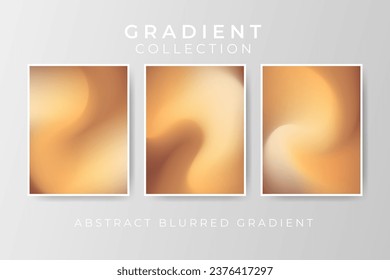 Collection of blurred gradient abstract background cream brown coffee