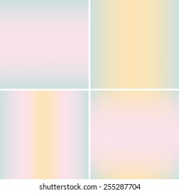 Collection of blurry backgrounds in pastel colors