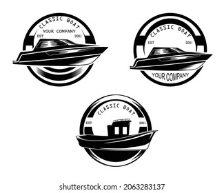 Collection of boat design logo emblem collection