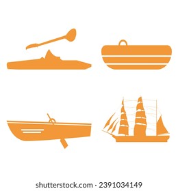 collection of boat icon images from several vector models