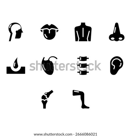 collection of body part icon vector