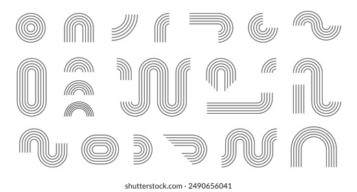 collection of boho arch shapes with editable strokes