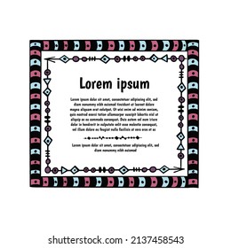 A collection of boho style cards, labels and tag templates with cute tribal style handmade designs. Vector illustration with place for text
