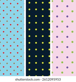 collection of bold polka dot seamless pattern design