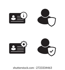 Colección de símbolos de seguridad y gestión en negrita