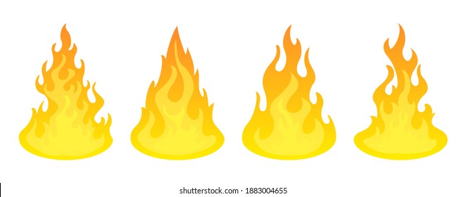 Collection of bonfire icon set. Design element