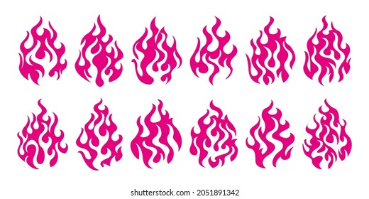 Collection of bonfire icon set. Design element