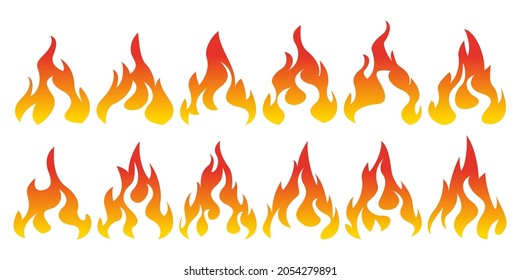 Collection of bonfire icon set. Design element