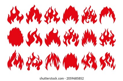 Collection of bonfire icon set. Design element