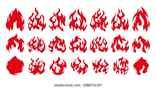 Collection of bonfire icon set. Design element