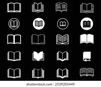 Collection of book icons or symbols vector file.
