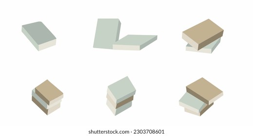 Collection of book icons, vector illustrations