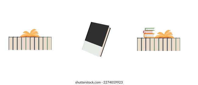 collection of book illustrations neatly arranged in vector form