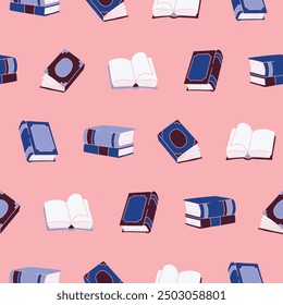 Collection of Book Vector Seamless Pattern illustration for Print, Wallpaper, Decoration.