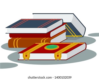 a collection of books illustration design with flat design