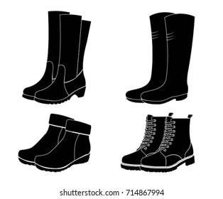 Collection of Boot   - Illustration,Leather boots,shoes, Icon, Vector,
Platform Shoe,High Heels, Human Foot, Personal Accessory