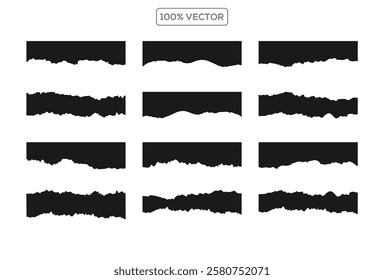 Collection of border, divider shapes, banners with jagged edge vector 