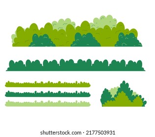 Collection of border grass in different Colors, shrubs grass and bushes