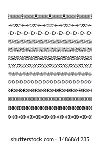 collection of border ornaments, love themes, free vector