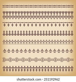 Collection borders for decor. Vector illustration.