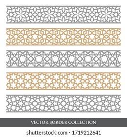 Collection Of Borders And Decorative Elements, Traditional Floral Frame, Vector Illustration